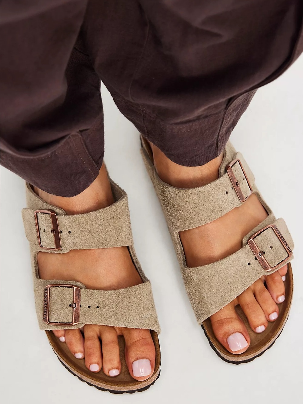 Birkenstock Arizona Soft Footbed Sandals taupe suede